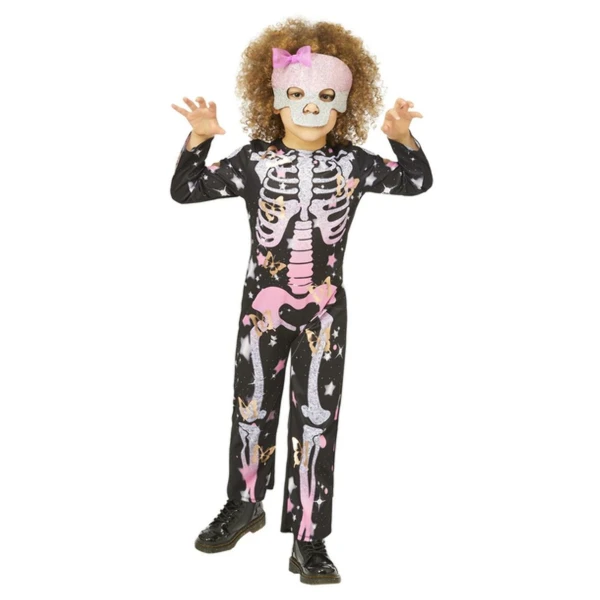 CARNIVAL COSTUME SKELETON ROSE SPARKLE 