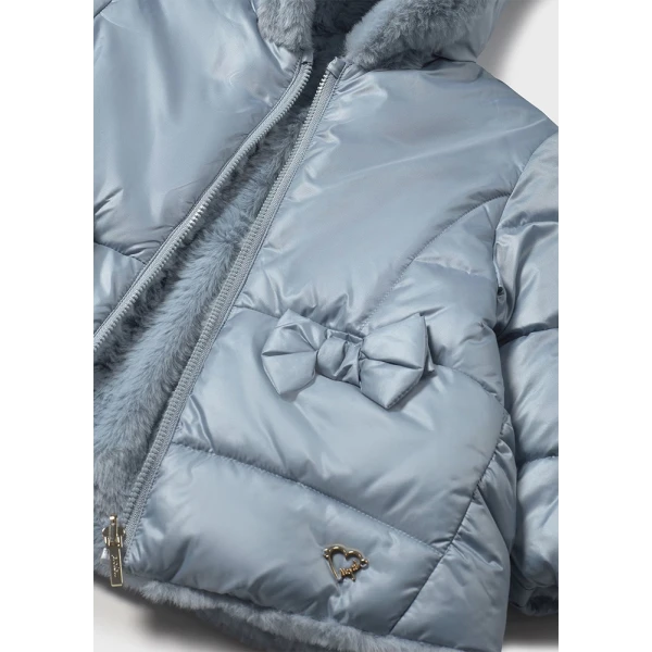 MAYORAL REVERSIBLE FUR JACKET LIGHT BLUE-PURPLE 
