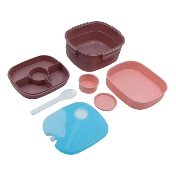 MUST TEAM LUNCH BOX 1300ml PP PLASTIC WITH SPORK & ICE PACK – 2 COLORS