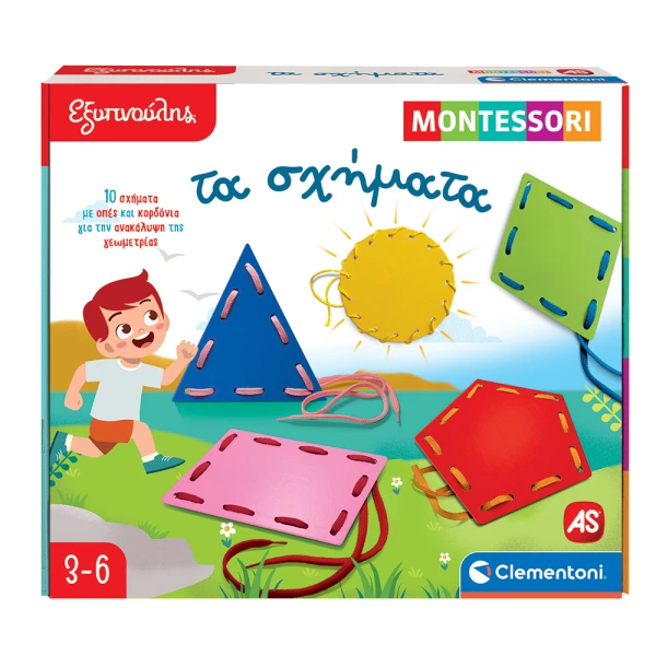 SAPIENTINO EDUCATIONAL GAME MONTESSORI  SHAPES AND LACES FOR AGES 3+