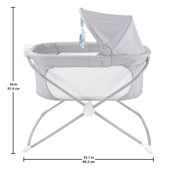 FISHER PRICE BABY COT 57x84x76 cm.WITH LIGHT AND HANGING TOYS