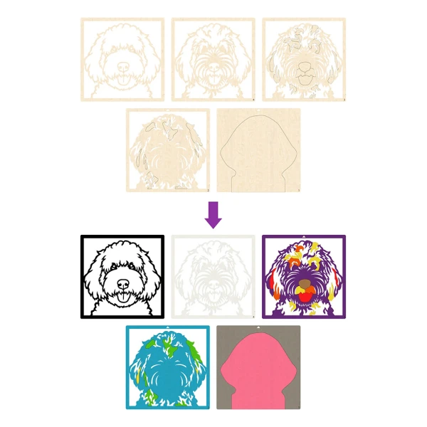 SPLAT PLANET WOODEN ART CRAFT KIT DOODLE DOG