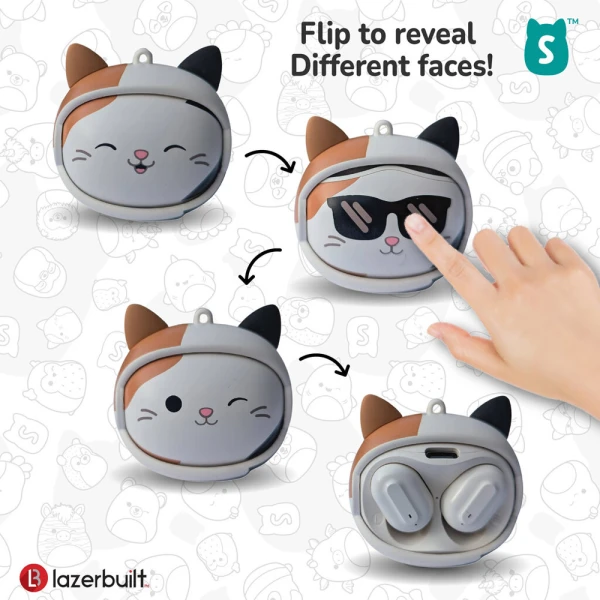 SQUISHMALLOWS FACE-CHANGE ΑΣΥΡΜΑΤΑ ΠΑΙΔΙΚΑ ΑΚΟΥΣΤΙΚΑ TWS EARBUDS - CAM THE CAT