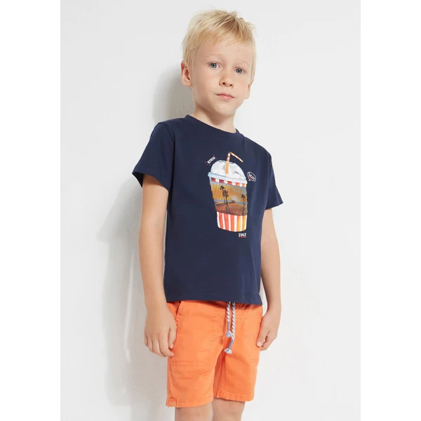 MAYORAL BERMUDA PANTS CORD BELT ORANGE