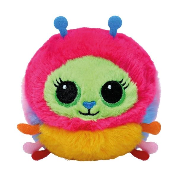 TY FLUFFY BALL BEANIE BOUNCERS - PINK CATERPILLAR