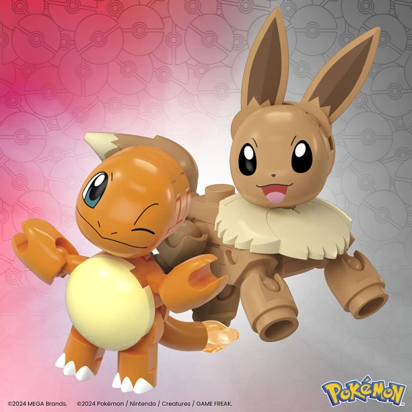 MEGA POKEMON POKEBALL 40 pcs SET OF 2 - CHARMANDER & EEVEE