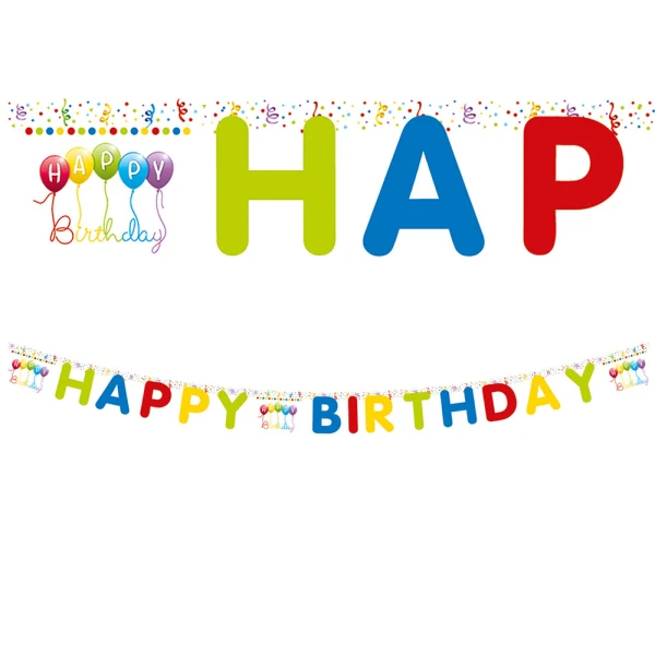 HAPPY BIRTHDAY BANNER ΜΕ ΚΟΠΤΙΚΟ HAPPY BIRTHDAY STREAMERS