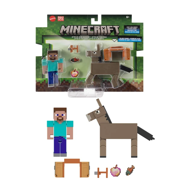 MINECRAFT ΣΕΤ 2 ΦΙΓΟΥΡΕΣ - STEVE & DONKEY