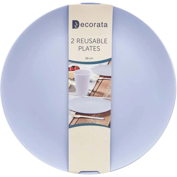REUSABLE PLATES 20 cm 2 pcs PURPLE PASTEL