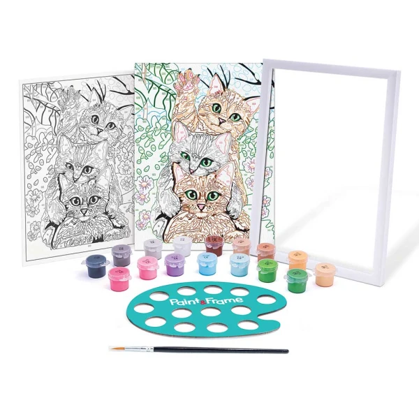 PAINT & FRAME PAINT BY NUMBERS FUNNY KITTIES FOR AGES 9+