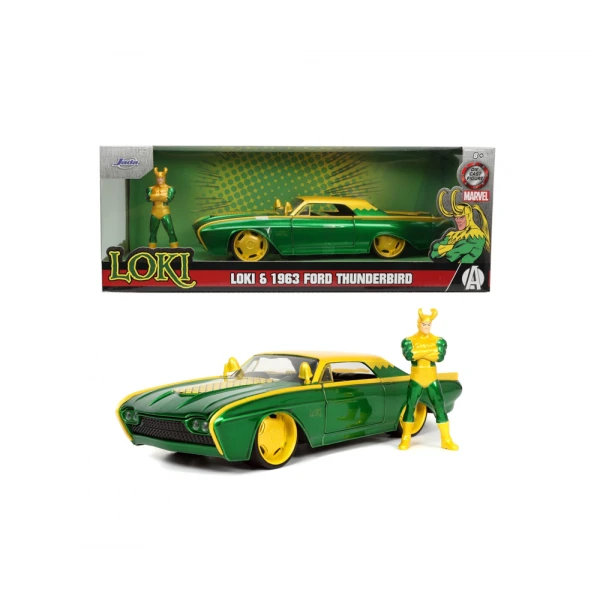 MARVEL LOKI 1963 FORD THUNDERBIRD 1:24