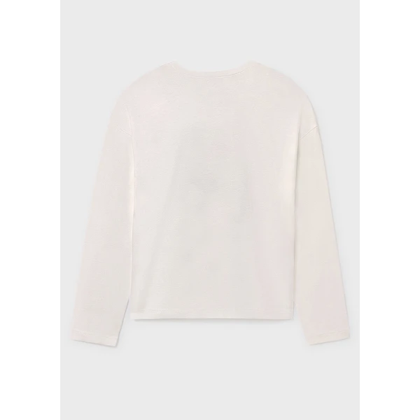 MAYORAL LONG-SLEEVE T-SHIRT FLOWER BEIGE-GREEN
