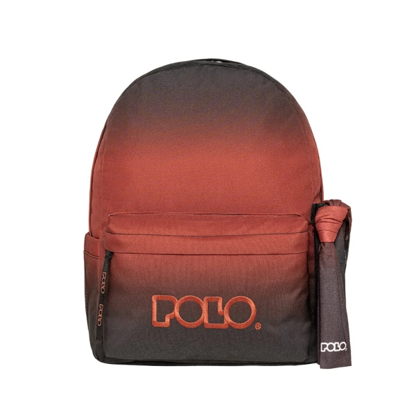 POLO 2026 ΣΑΚΙΔΙΟ ORIGINAL DOUBLE SCARF GRADIENT ΜΑΥΡΟ-ΚΟΚΚΙΝΟ