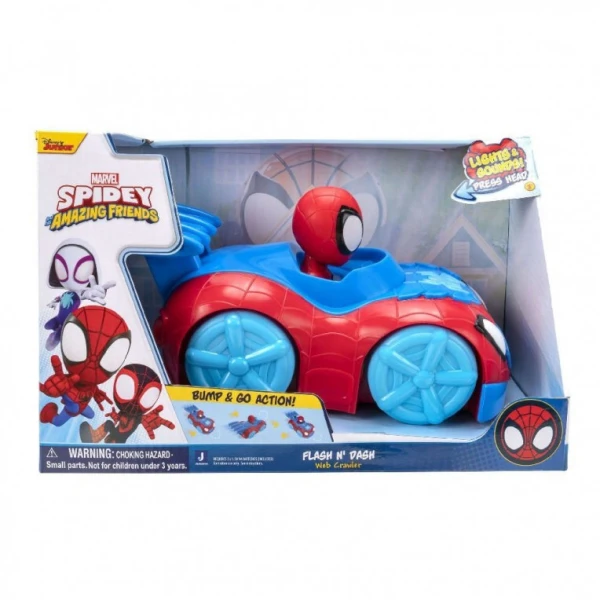 SPIDEY AND HIS AMAZING FRİENDS VEHICLE BUMP N GO SPIDEY 20 cm