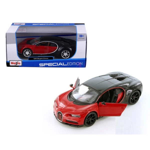 MAISTO 1:24 SPECIAL EDITION BUGATTI CHIRON SPORT BLACK RED