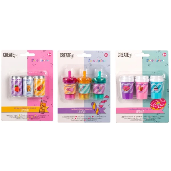 CREATE IT! ΣΕΤ 3 CANDY LIPBALM - 3 ΣΧΕΔΙΑ