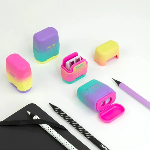 MILAN DOUBLE SHARPENER COMPACT SUNSET - 4 COLOURS