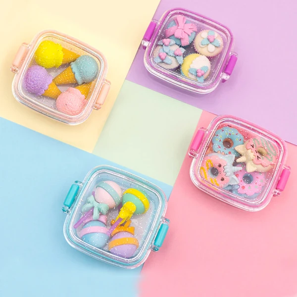 FANCY ERASER SET DELICIOUS DESSERTS - 4 DESIGNS