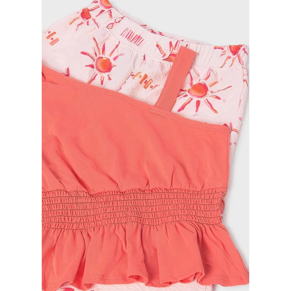 MAYORAL SET PANTS LONG PRINTED PINK-SALMON 
