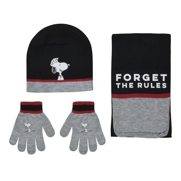 SET 3 pcs BEANIE - GLOVES - SCARF SNOOPY RULES