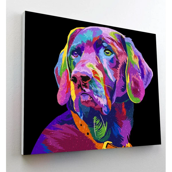 SPLAT PLANET DIAMOND PAINTING KIT ON FRAMED CANVAS 30X40 cm DOG