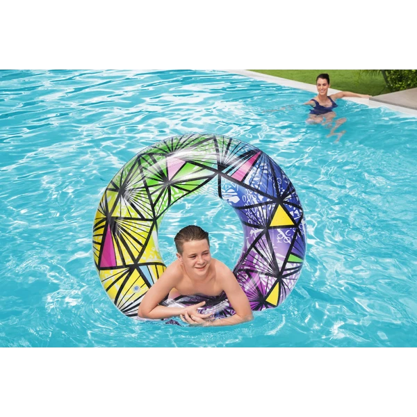 BESTWAY INFLATABLE SWIM RING D119 cm MULTICOLOUR/TRANSPARENT