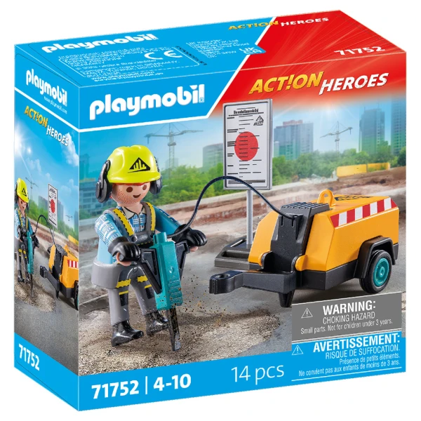 PLAYMOBIL ACTION HEROES ΕΡΓΑΤΗΣ ΜΕ ΚΟΜΠΡΕΣΕΡ