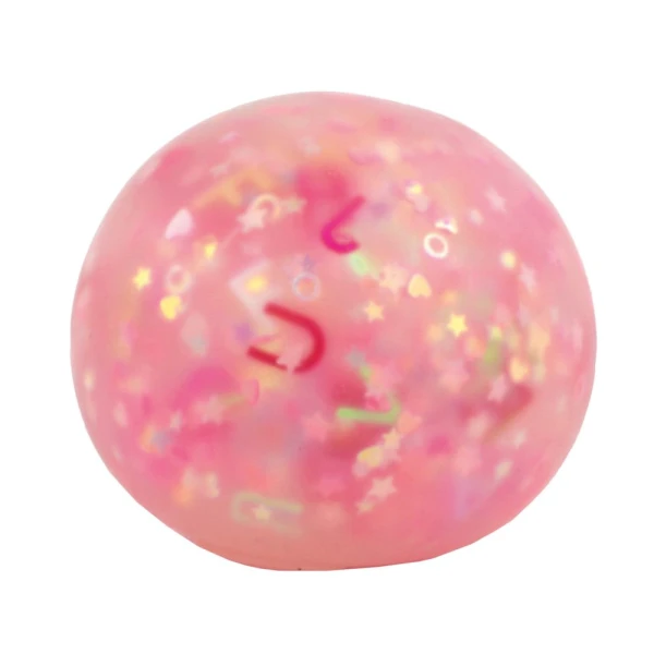 KEYCRAFT SQUISHY ALPHABET GLITTER BALL 60mm