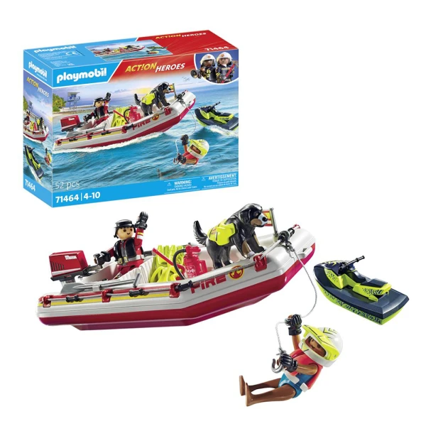 PLAYMOBIL CITY ACTION FIREBOAT WITH AQUA SCOOTER