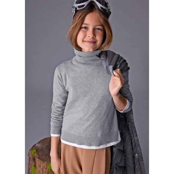 MAYORAL TURTLENECK KNITTED BASIC SILVER DARK