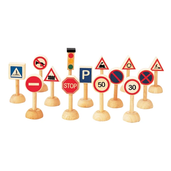 ΞΥΛΙΝΟ ΠΑΙΧΝΙΔΙ PLAN TOYS - SET OF TRAFFIC SIGNS & LIGHTS