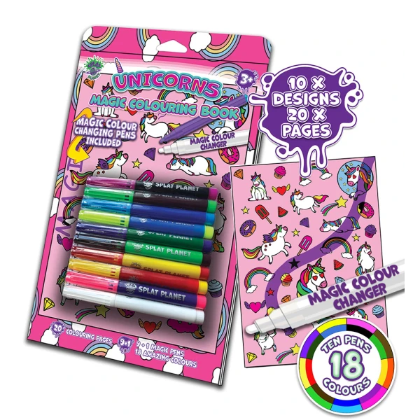 SPLAT PLANET UNICORN MAGIC COLOURING BOOK 