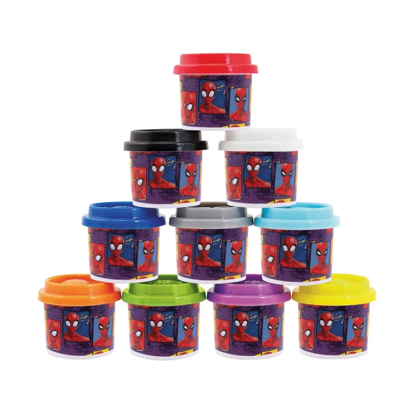 AS 10 DOUGH JARS 1OZ IN A BAG SPIDERMAN FOR AGES 3+