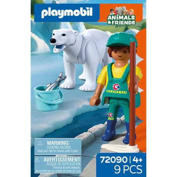 PLAYMOBIL ANIMALS & FRIENDS ZOO POLAR BEAR AND ZOOKEEPER
