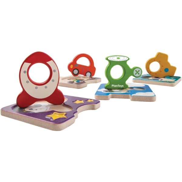 PLAN TOYS ΞΥΛΙΝΟ ΠΑΖΛ ΜΕ ΟΧΗΜΑΤΑ