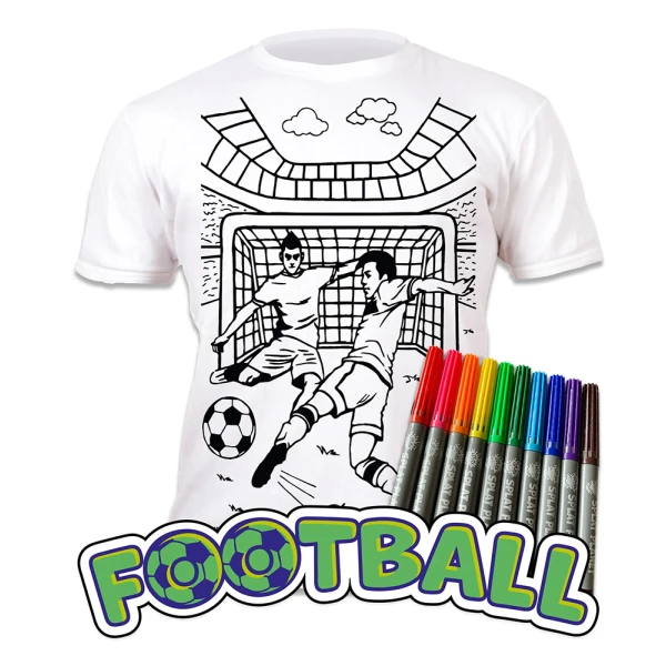 SPLAT PLANET ΠΛΕΝΟΜΕΝΟ T-SHIRT ΖΩΓΡΑΦΙΚΗΣ FOOTBALL ΜΕ ΜΑΡΚΑΔΟΡΟΥΣ (5-6 ΕΤΩΝ)