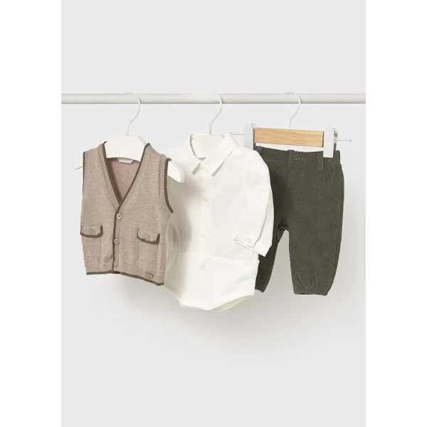 MAYORAL SET TROUSERS BODY VEST GREEN 