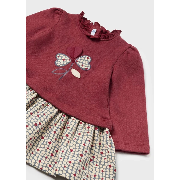 MAYORAL DRESS COTTON COMBINED RED INTENSE
