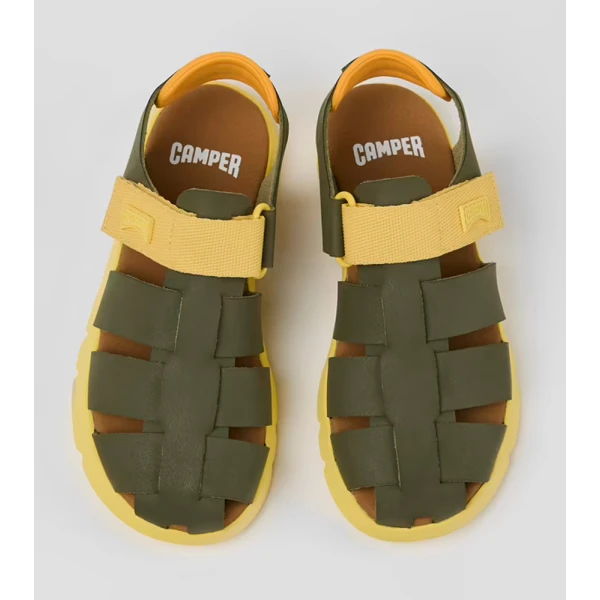 CAMPER KIDS SANDALS BOY ORUGA YELLOW-GREEN