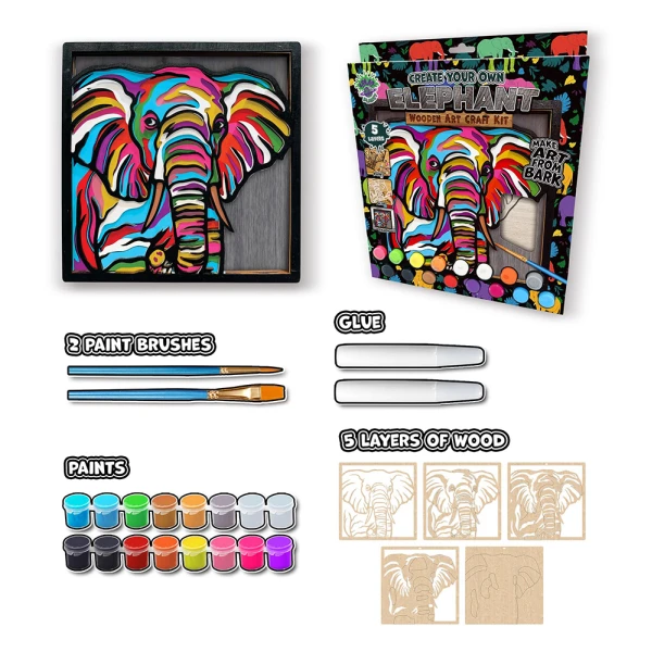 SPLAT PLANET WOODEN ART CRAFT KIT ELEPHANT