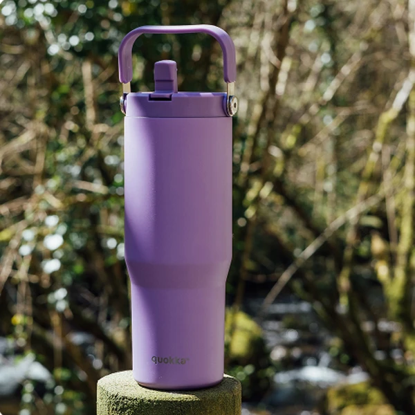 QUOKKA ΑΝΟΞΕΙΔΩΤΟ ΘΕΡΜΟΣ TUMBLER ΜΕ ΚΑΛΑΜΑΚΙ & ΛΑΒΗ 860ml CORE AMETHYST PURPLE