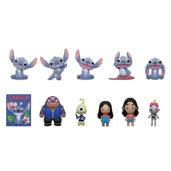 MONOGRAM DISNEY LILO & STITCH 3D FOAM BAG CLIPS WITH SURPRISE FIGURE