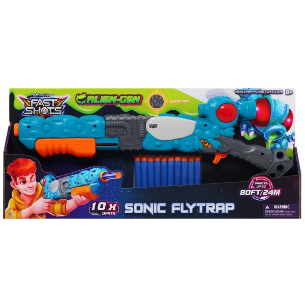 FAST SHOTS ALIEN GEN SONIC FLYTRAP WITH 10 FOAM DARTS 