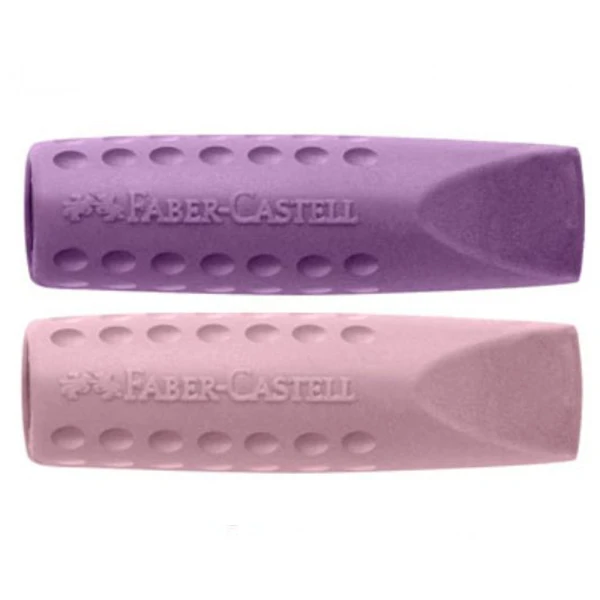 FABER-CASTELL SET 2 LIDS ERASERS (BLACK-BLUE & ROSE-VIOLET) - 2 COLORS