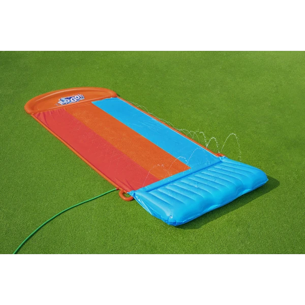 BESTWAY H2OGO! TRIPLE SLIDE 4.88m INFLATABLE GARDEN TSUNAMI SPLASH RAMP