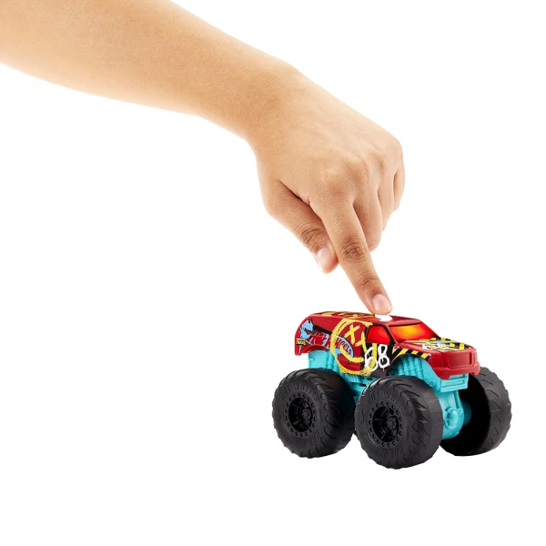 HOT WHEELS ΟΧΗΜΑ MONSTER TRUCKS 1:43 ΜΕ ΦΩΤΑ ΚΑΙ ΗΧΟΥΣ ROARIN\' WRECKERS ΚΟΚΚΙΝΟ-ΜΠΛΕ