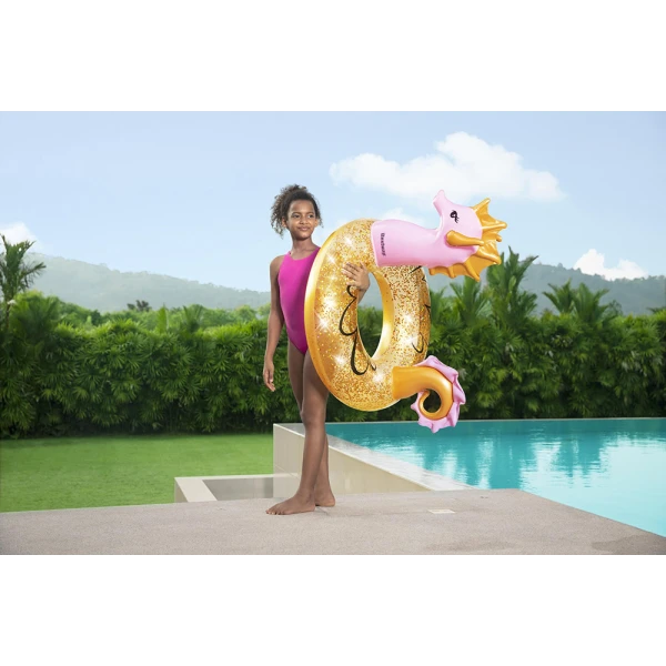 BESTWAY INFLATABLE SWIM RING GLITTER SEAHORSE
