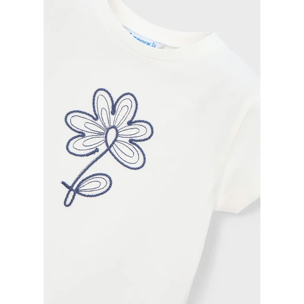 MAYORAL BLOUSE SHORT SLEEVES BASIC ECRU 