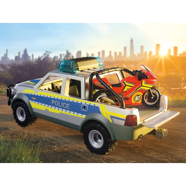 PLAYMOBIL CITY ACTION ΑΣΤΥΝΟΜΙΚΟ ΟΧΗΜΑ PICKUP ΚΑΙ ΜΟΤΟΣΥΚΛΕΤΑ