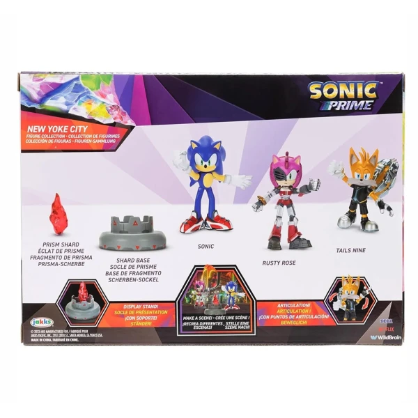 SONIC THE HEDGEHOG ΣΕΤ 3 ΦΙΓΟΥΡΩΝ 6,5 εκ. ΜΕ ΑΞΕΣΟΥΑΡ SONIC PRIME WAVE 1 NEW YOKE CITY